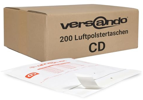 versando 200x CD Luftpolsterumschläge Innenmaß 180 x 165 mm Außenmaß 200 x | 175 mm weiß für CD