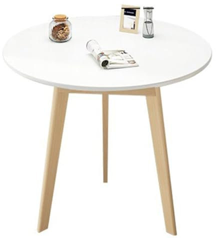 LoKori Kleiner Couchtisch, Runder Beistelltisch aus Der Mitte des Jahrhunderts, Wohnzimmer-Mitteltisch, Sofa-Beistelltisch für Kleine Räume, Schlafzimmer, Nachttisch, Balkon,B-48 * 48 * 70cm