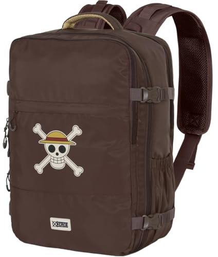 One Piece Skull-Mochila de Viaje Mercury Grande 47x23x33cm, Marrón, Capacidad 35 L