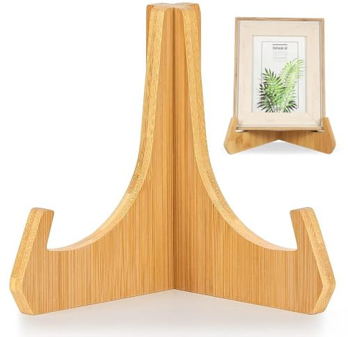 YHTCC Plate Stand for Display, 6 Inch Plate Bracket Wooden Display Stand for Photo Frame Picture Cookbook Recipe