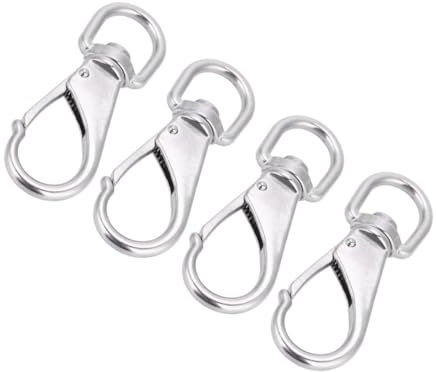 Yardwe 4pcs Heavy Duty Stainless Steel Swivel Eye Snap Hook Clasp for Boat Pet Leash Keychain Hardware Accessory