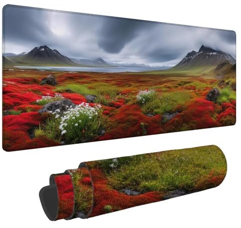 Alfombrilla de Raton Montaña Alfombrilla de ratón XXL 1200x600x3mm Mouse Pad Paisaje, con Bordes Cosidos Impermeable Mousepad Gaming, Mejora la precisión y la Velocidad for Ratón y Teclado N-636