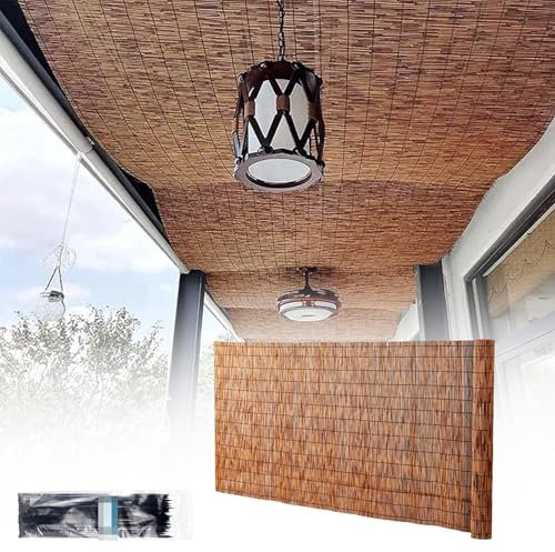 Sichtschutzzaun Aus Bambus 50 X 100 Cm 60 X 300 Cm 80 X 500 Cm 100 X 1000 Cm 130 X 800 Cm Schilfzaun Dekorativer Zaun Schilfrohrmatte Für Die Terrasse Im Hinterhof, Gartenzaun, Trennwand(70x600cm(2.3x