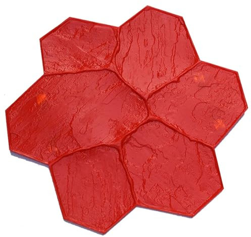 Sello de poliuretano ——Textura de baldosa de piedra con forma de flor, almohadillas de sello sin costuras con impresión de textura transparente, para proyectos de bricolaje, superposición de hormigón