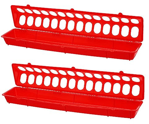 BUGUUYO 2stücke Taubenfuttertrog Lang Futterrinne Anti-auswurf Vogelkäfig Futterbox Rot Futterspender Für Tauben Und Kleintiere Mit Glatter Oberfläche Leicht Zu Reinigen
