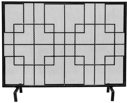 Pare-feu de cheminée, grille de protection extra large en fer, grille de protection anti-feu à poser au sol, pare-feu simple, grille de protection pour foyer, grille anti-étincelles pour poêle à bois(