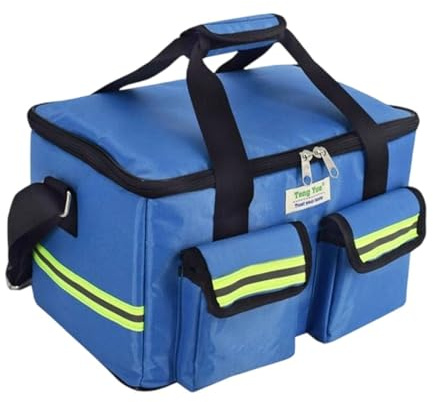MagiDeal Trousse de premiers secours vide pour fournitures médicales d'urgence, professionnelle, 36 x 22 x 22 cm, organiseur médical pour salle de sport et, Bleu
