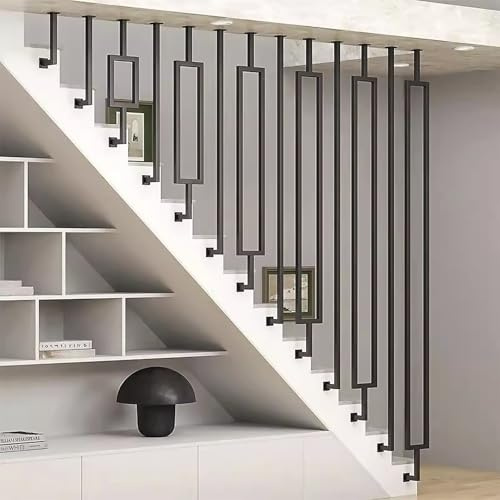 Pasamanos de metal para escaleras, barandilla montada en techo para áticos, balcones, separadores de hierro, postes de partición de habitación, solución de seguridad duradera para decoración del hogar