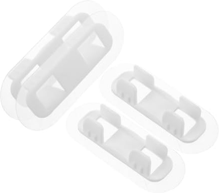 ROMISBABA 4pcs Shaped PVC Pipe Clips Self Adhesive Washing Machine Drain Hose Clamps Diameter Water Pipe Fixing Clamps for Secure Wall Mounting and Vibration Reduction