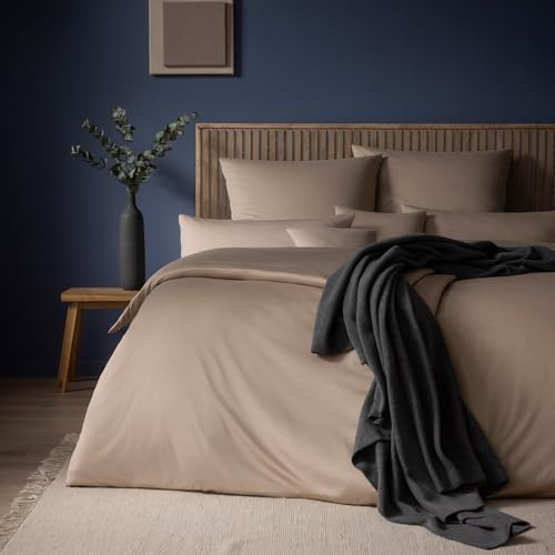 ESTELLA Jersey Bettwäsche Set, 155x220 cm + 80x80 cm, Bahama | 100% Baumwolle, trocknerfest, bügelfrei, Mako Interlock Jersey, Deutsche Markenqualität, Garantie Reißverschluss