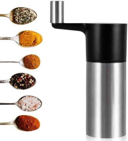 Muskatnuss Mühle, Muskatmühle von 3 Muskatnüssen, Muskatreibe mit Aufbewahrung, Edelstahl Muskatnussmühle, Muskatnussreibe, Muskatnuss Reibe für Feines Muskatpulver