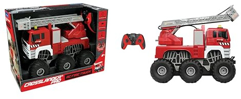 Lexibook, Crosslander RC-Feuerwehrauto, RCP20LXB | Wasserspray, Drehleiter, Lichteffekte, Wiederaufladbar