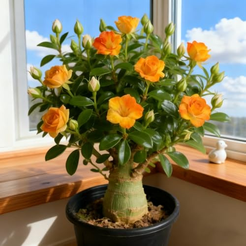 Rosa del deserto bonsai/Rosa del deserto-Profumati/Facili da curare/Giardini/Balconi-C-3 Rhizome