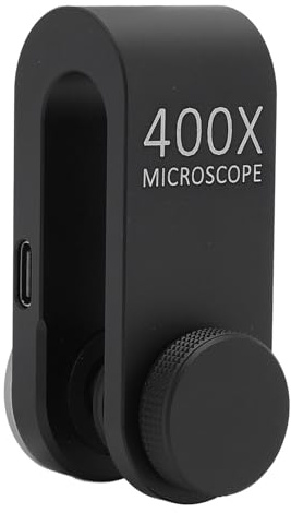 Fauitay Lente per Microscopio per Telefono Cellulare Lente per Fotocamera per Microscopio per Telefono Cellulare Ingrandimento Universale 400X con Luce LED per Biologia Elettronica