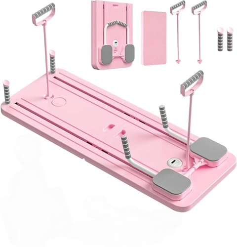 Pilates Board 2025 Klappbare Reformer Maschine Set Multifunktionales Heimtrainingsgerät mit Auto-Rückholsystem Komplettset für Pilates & Bauchmuskeltraining