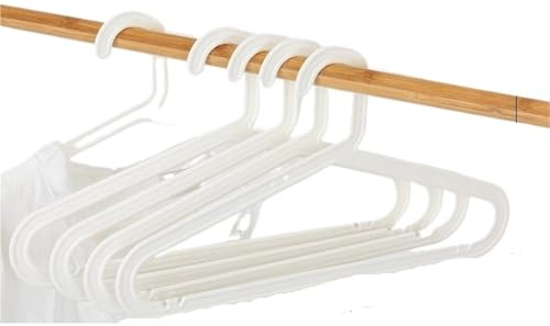 Grucce per abiti Grucce antiscivolo for uso domestico, confezione da 10 grucce in plastica for abiti, utilizzate for appendere i vestiti(White)