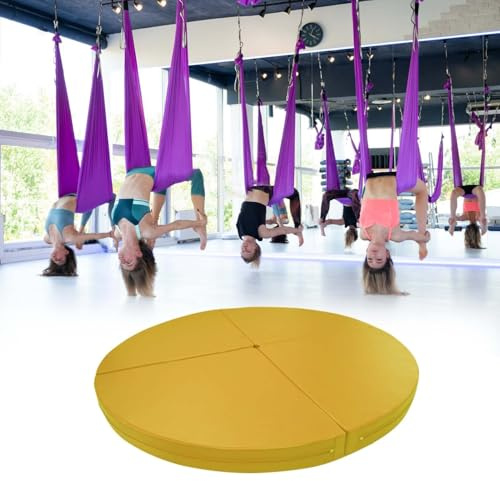 Pole Dance-matta, halkfri hopfällbar mottagningsmatta för yoga och pole dance – säkerhetsmatta för 140 cm luftig ring, perfekt för gym och hem, skydd