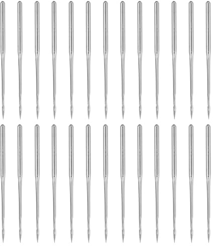 UTHCLO Agujas Industriales para Máquina de Coser 100 Unidades Dbx1 Nº14 Acero Inoxidable para Telas Gruesas como Lona Cuero y Mezclilla Accesorio para Costura Doméstica E Industrial