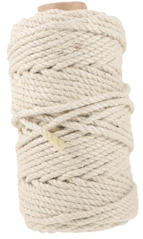 NESTINGHO Corda in Sisal Bianca per Tiragraffi Gatti, Decorativa e Resistente, Rotolo di 1 per Protezione Antigraffio e Uso Domestico
