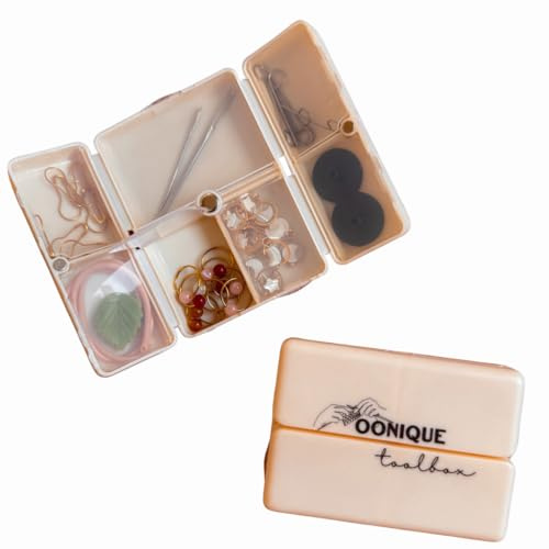 OONIQUE Toolbox für Strickzubehör – kompakte Zubehörbox mit Magnetverschluss für Maschenmarkierer, Nadeln & Strickutensilien unterwegs – Strick Aufbewahrung & Geschenk für Strickfans