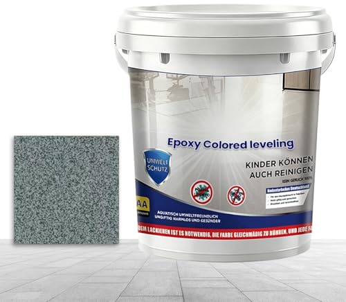 Gwtdtoad Vernice per pavimenti in resina epossidica con sabbia,Autolivellante Resistente all'usura - Vernice Epossidica con Sabbia per Calcestruzzo - per interni ed esterni su cemento in garage,