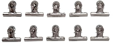 MAUL Pince à Papier MAULstandard en Métal (10 Pièces), Pince avec Clip de Fermeture large 52 mm et largeur de Pince 15 mm, Gadget pour la Maison, la Cuisine, le Bureau et Projet de Bricolage, Argenté