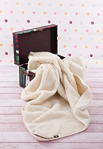 Merino Schafwolldecke/Kuscheldecke, Ecru Decke 200 x 200 cm 100% Merinowolle, Schafwolle Merinowolle 200 x 200 cm