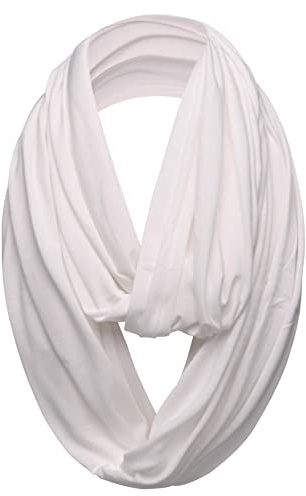 Basic Sense Cotton Rich Jersey Snood Scarf Plain Long Tube Neck Warmer for Unisex