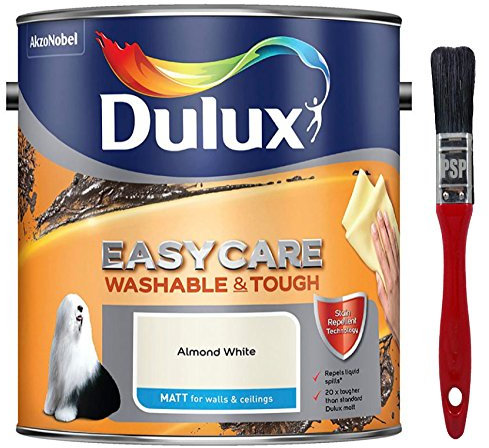 New 2017 Dulux Easycare Washable & Tough Matt Almond White 2.5L with Unique Stain Repellent Technology. Includes PSP Touch-up Brush.