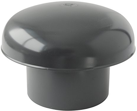 First Plast CDVM125A Chapeau de Ventilation Tête Exalateur en PVC, Ardoise, Pour tuyau ø 125 mm