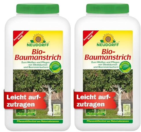 Neudorff Bio-Baumanstrich zum Weißen und Pflegen von Obstbäumen und Beerensträuchern - 2x 2 Liter