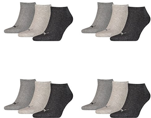 PUMA Calzini - Tinta unita - Calze Palestra Uomo Anthracite, Lightr Grey MelMiddle Grey Mel 43-46