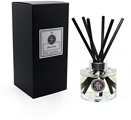 Black Orchid | LUXX Creations Large Fragrance Reed Diffuser 150ml + 8 Black Reeds | Scent Notes: Orchid, Ylang, Truffle, Vanilla, Vetiver & Dark Chocolate