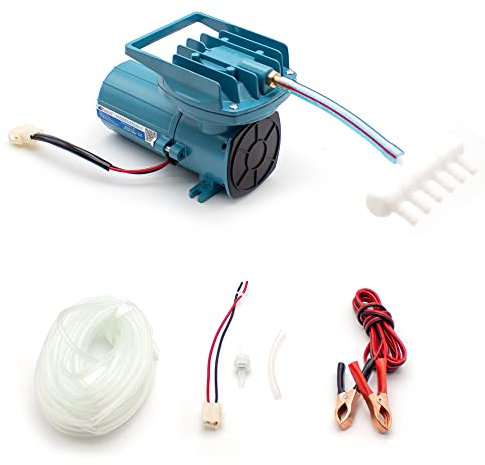 Toplionace DC12V 35W Aquarium Sauerstoff Luftpumpe, Aquarium Sauerstoffpumpe Luftpumpe Belüfter Sauerstoff Luftpumpe für Fischteich Aquakultur 68L/MIN