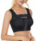 Bafully Women Post Surgery Front Closure Sports Bra with Breast Support Wirefree Racerback (Black, S)