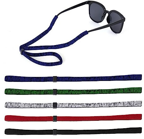 Anticlockwise 5 Pcs/5 Colors Glasses Strap - Soft Sport Eyeglasses Straps - Stylish and Comfortable Spectacles Cord - Adjustable Non-Slip Rope For Running Reading Sports Outdoor -Glasses Cord