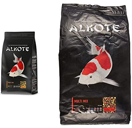 AL-KO-TE, 3-Jahreszeitenfutter für Kois, Frühjahr bis Herbst, Schwimmende Pellets, 6 mm, Hauptfutter Profi Mix, 3 kg & 1-Jahreszeitenfutter für Kois, Sommermonate, Schwimmende Pellets, 6 mm, 3 kg