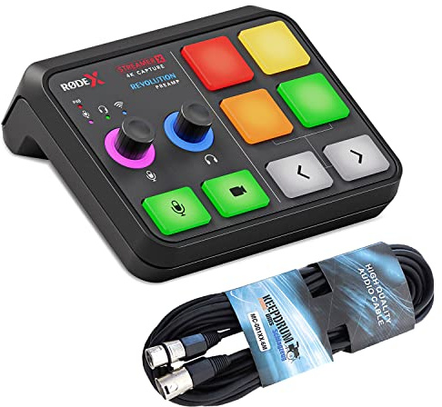 Rode X Streamer X Videoaufnahmekarte und Audio-Interface für Streaming, Gaming und Content Creation + keepdrum XLR-Kabel