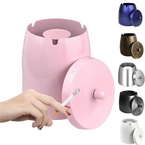 WUSIFIE Posacenere grande da esterno con coperchio, posacenere per patio esterno, in acciaio inox, antivento, senza fumo, per balcone, posacenere per fumatori, posacenere per sigari, decorazione per