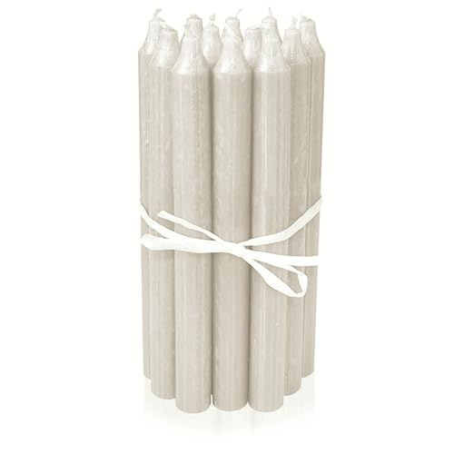 LUMELY danska premium stavljus vit, 12-pack, höjd 18 cm, Ø 2,2 cm, brinntid ca. 8 timmar, cylindriska ljusljus, dekorativa ljusset, stearinljus, skandinavisk