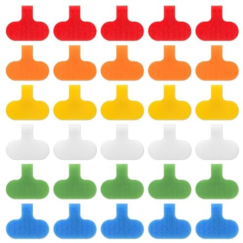 Suoumwa 30-Teilige Kabelbeschriftungen, Kabelmarkierungen in Verschiedenen Farben Aus Kunststoff Zur Kabelverwaltung und Identifizierung
