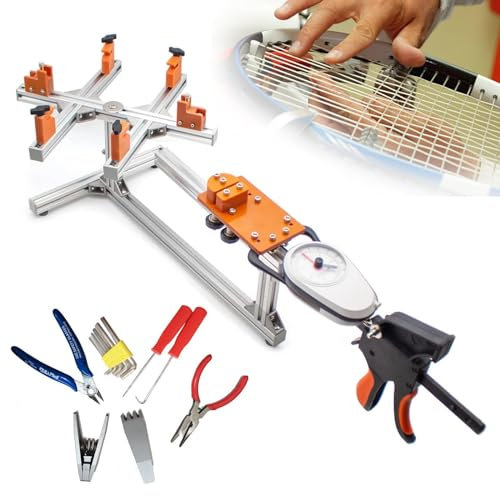 COYEUX Schlägerrahmen-Bespannungsmaschine, Badmintonschläger-Bespannungsmaschine, Drahtspanner, 6-Punkt-Montagesystem, Drahtspanner aus Aluminiumlegierung, für Squash, Tennis, Badmintonschläger