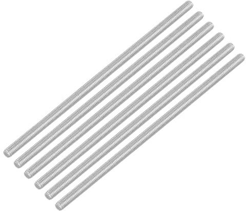 QUARKZMAN 6 Piezas de Varilla Roscada Completa, M4 x 110mm, Varilla Roscada Acero Inoxidable 304, Rosca a la Derecha, Pernos de Barra M4-0.7 para Ensamblaje de Muebles y Maquinaria