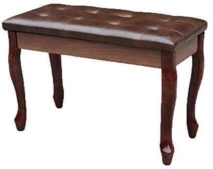 Weicher Klavierhocker, Universal-Klavierhocker, Gebogene Beine, Mit Ablagefach, Massivholzhocker, E-Pianostuhl (Braun 75 X 35 X 50 cm)，Braun-75x35x50cm