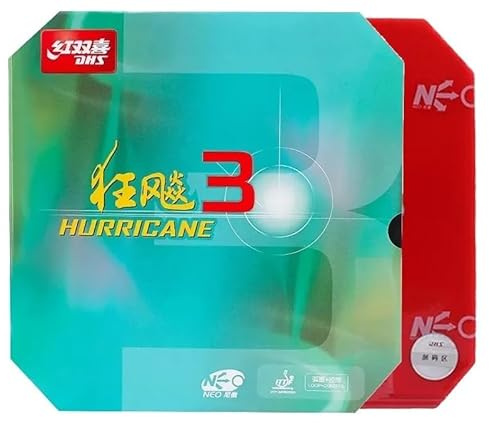 GAREGEAR DHS Hurricane 3 Neo Table Tennis Rubber (Red H39 T2.2)