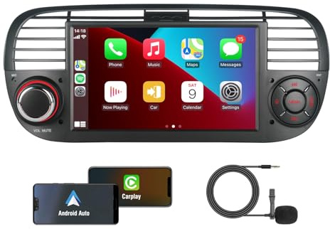 KTTCORLP Linux Autoradio 2007-2015, 7 Pouces sans Fil Carplay & Android Auto, Puissance élevée/Bluetooth/FM/AM Radio/USB/DSP/RDS/SWC (Noir)