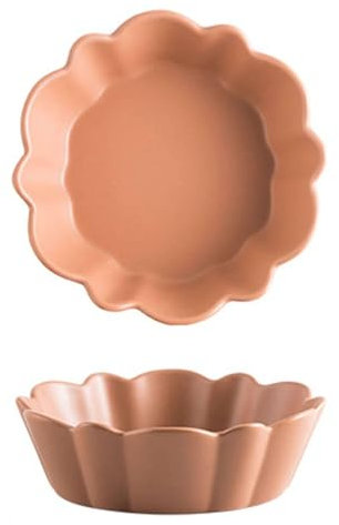 Ceramic Porcelain Small Round Baking Dish Set Of 2, Round Pie Dish, Morandi Color Tableware-pink-15x15x4.5cm, 400ml