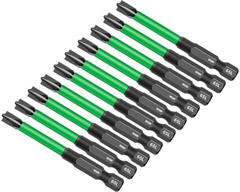 PTILSERY Magnetische Schraubendreher-Bits mit Hülse, Metall, rostfrei, 65 mm/110 mm, 10 Stück