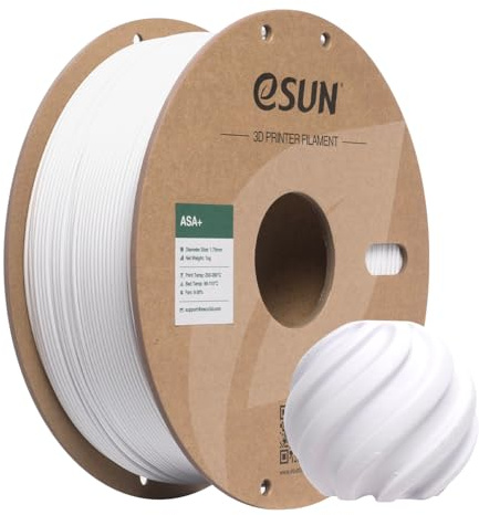 eSUN ASA+ Filament 1.75mm, Kaltes Weiß,1KG | Wetterfestes 3D Drucker Filament für Funktionsbauteile im Außenbereich, 1KG (2.2 LBS) pro Spule 3D Druck Filament