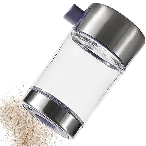 Salero de acero inoxidable | Pimentero en polvo, dispensador de sal, salero de vidrio, dispensador de pimienta, recipiente para condimentos, herramientas de cocina, agitador de condimentos